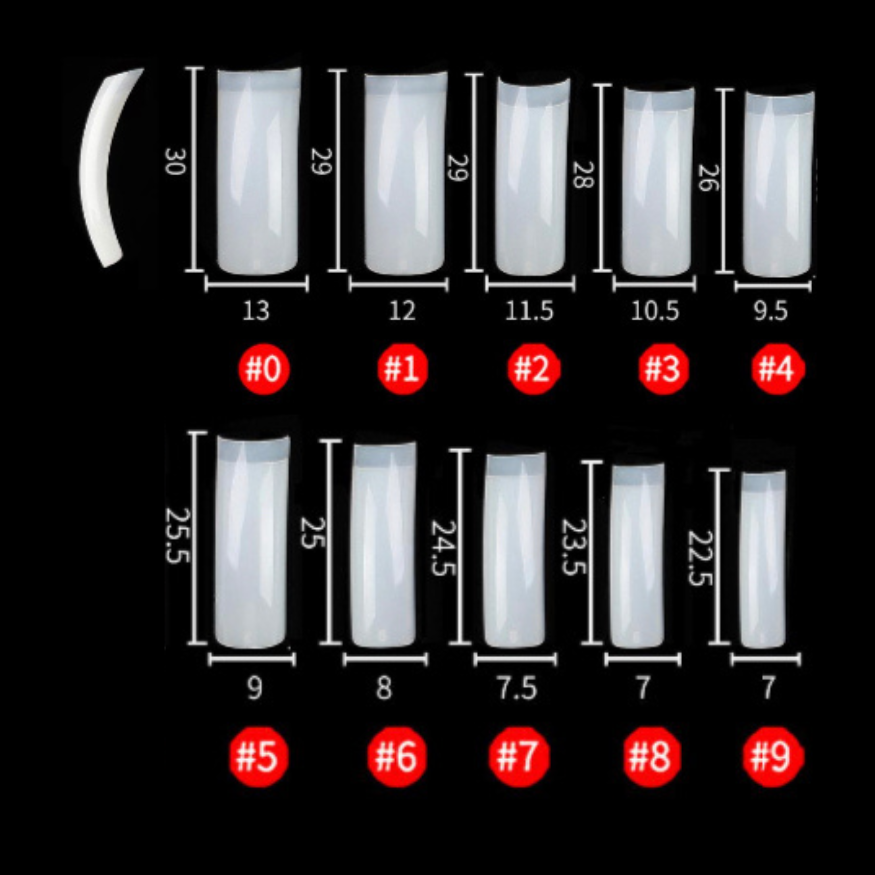 Natürliche Nagelspitzen | Kurze Spitze | Nachfüllung | Größe 3 | 50 Stk.