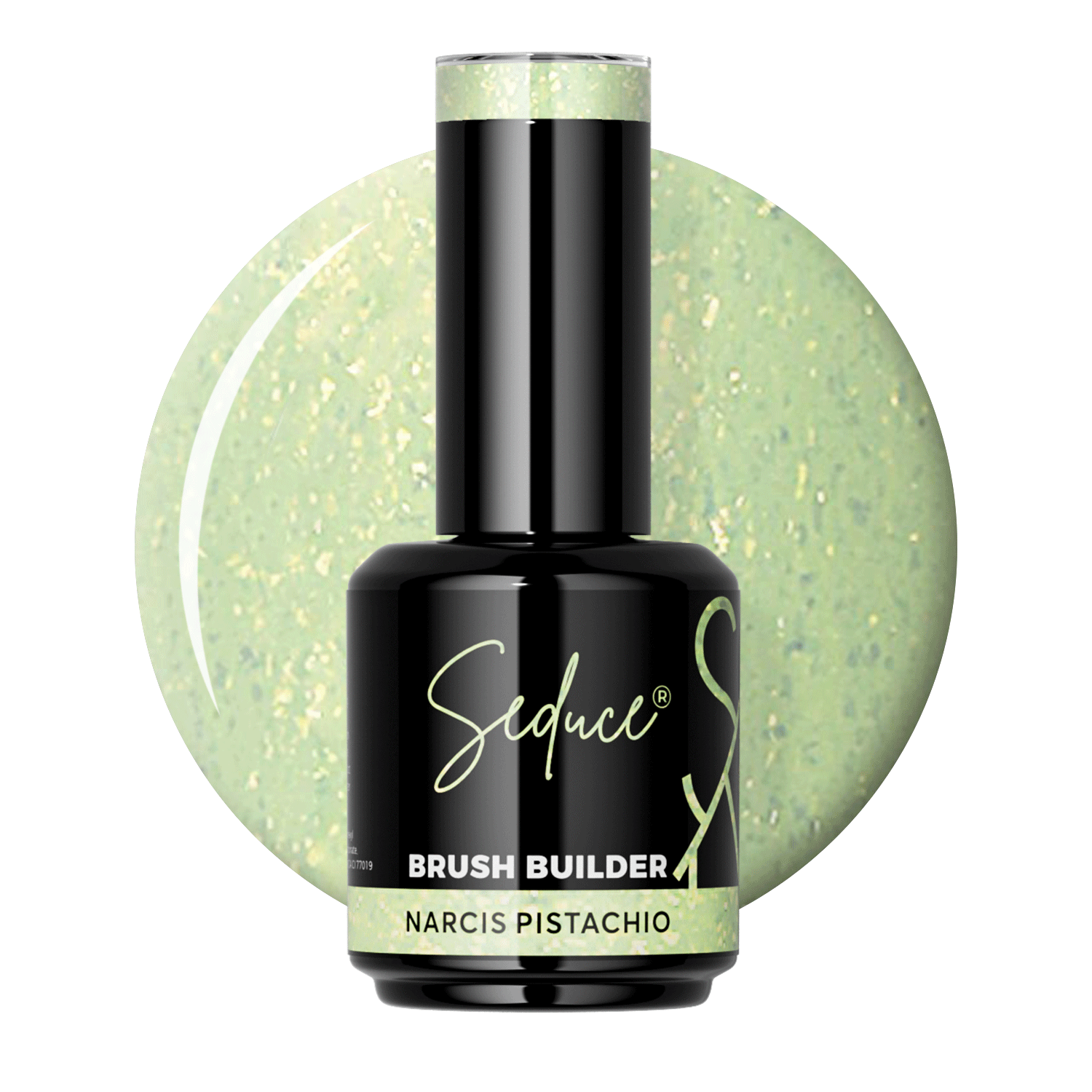 Seduce® Brush builder BIAB narcis pistachio met glitters in het groen