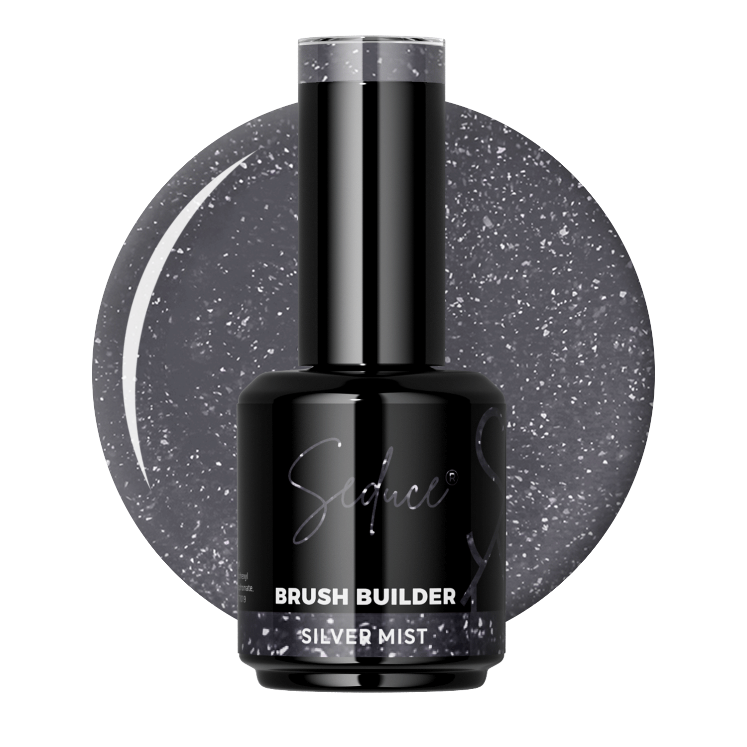 Seduce® Brush builder BIAB silver mist grijs met glitters
