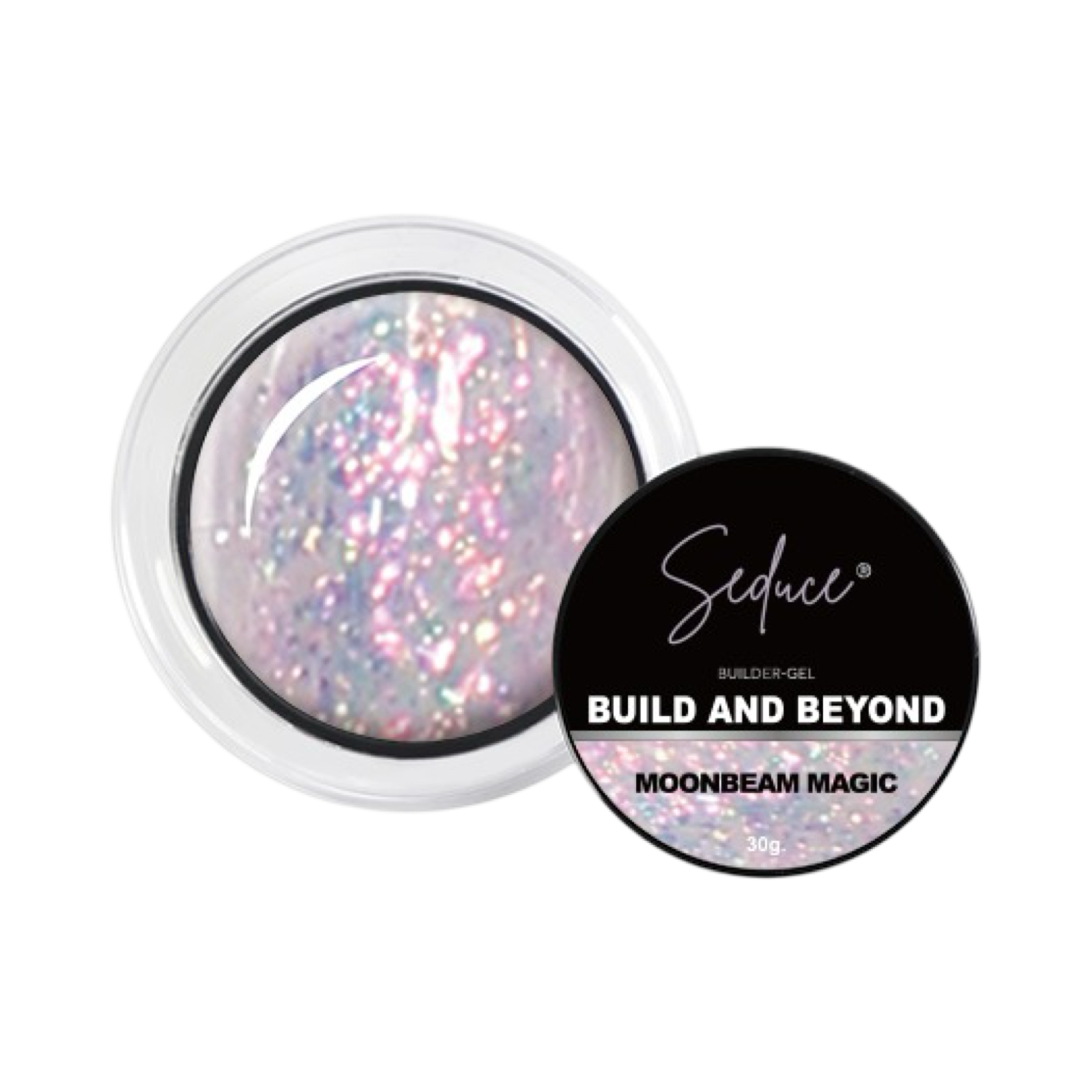 Seduce® build and beyond hard-gel kleur moonbeam magic met een prachtige glitter