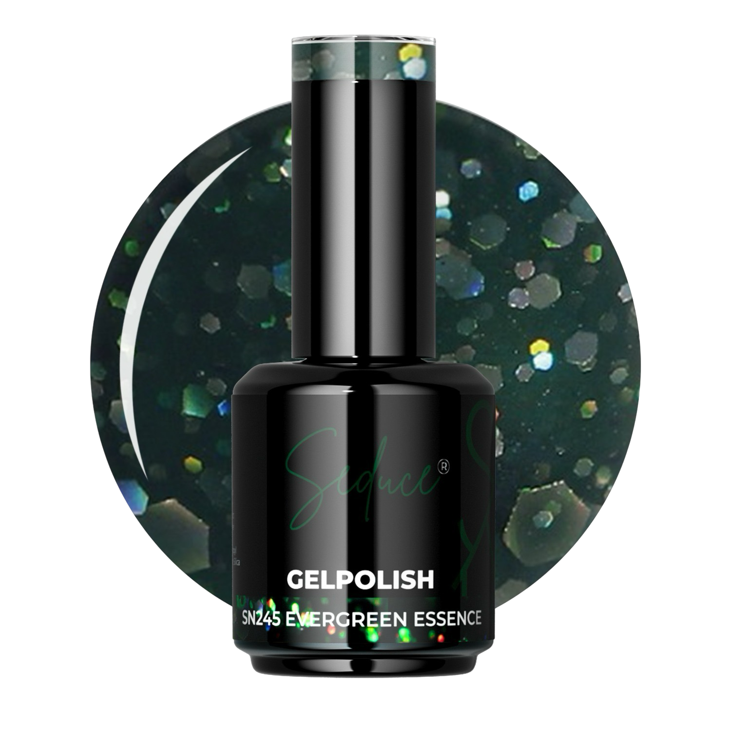 Seduce® groene gelpolish met veel glitters SN245