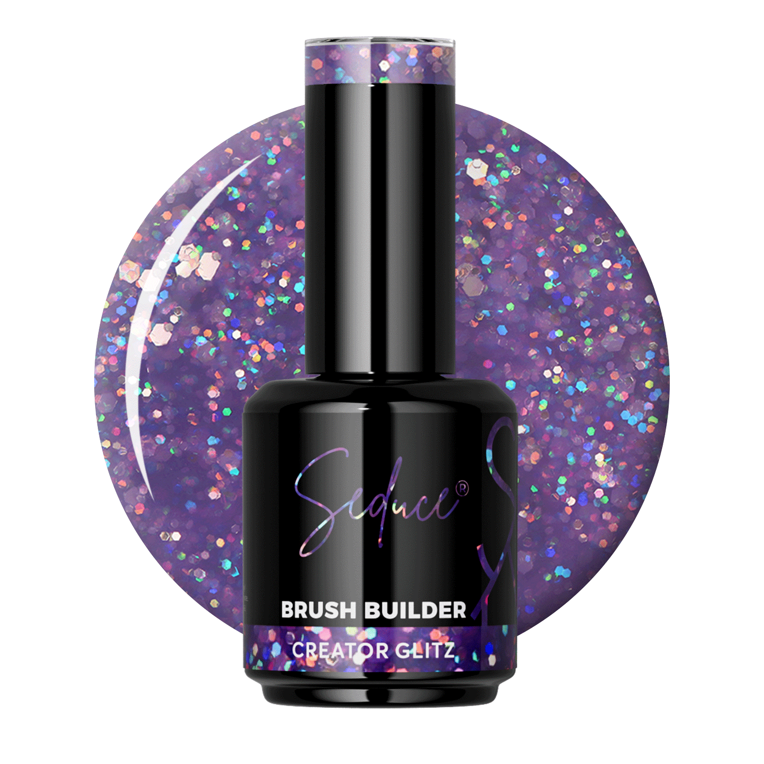 Seduce® Brush builder BIAB creator glitz paars met glitters