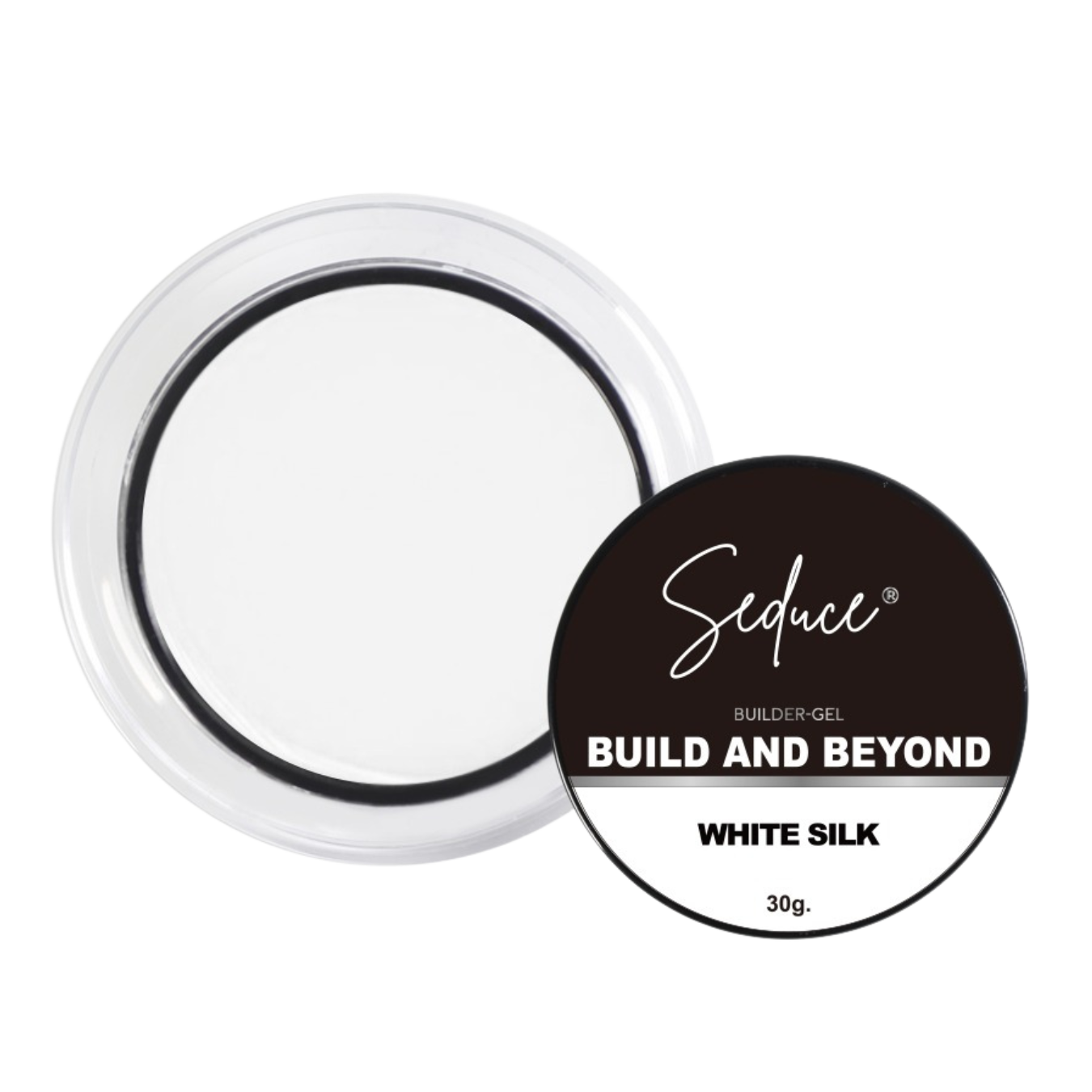 Seduce® Build and Beyond hard-gel white silk in de kleur wit