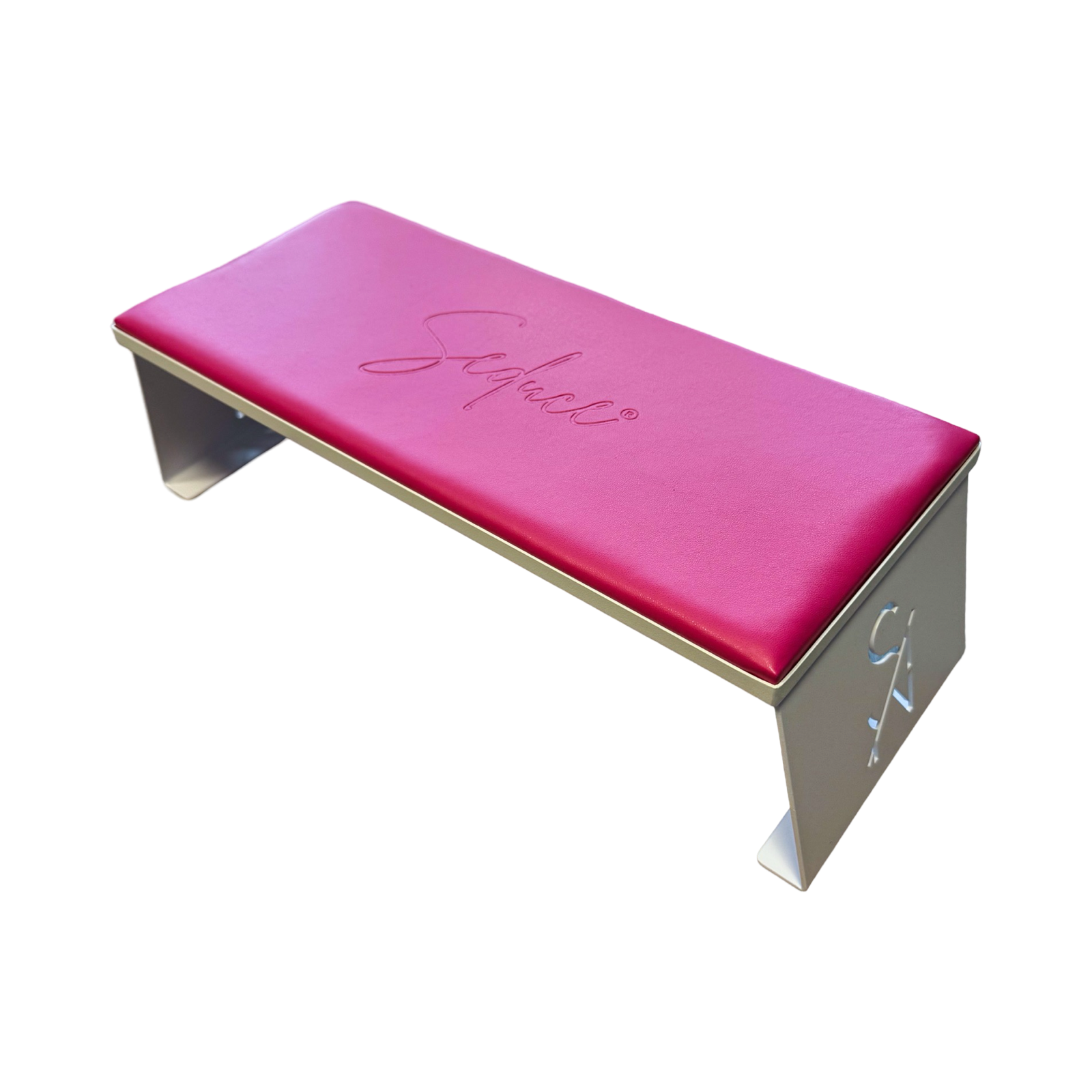 Seduce® witte armsteun met een felroze kussen