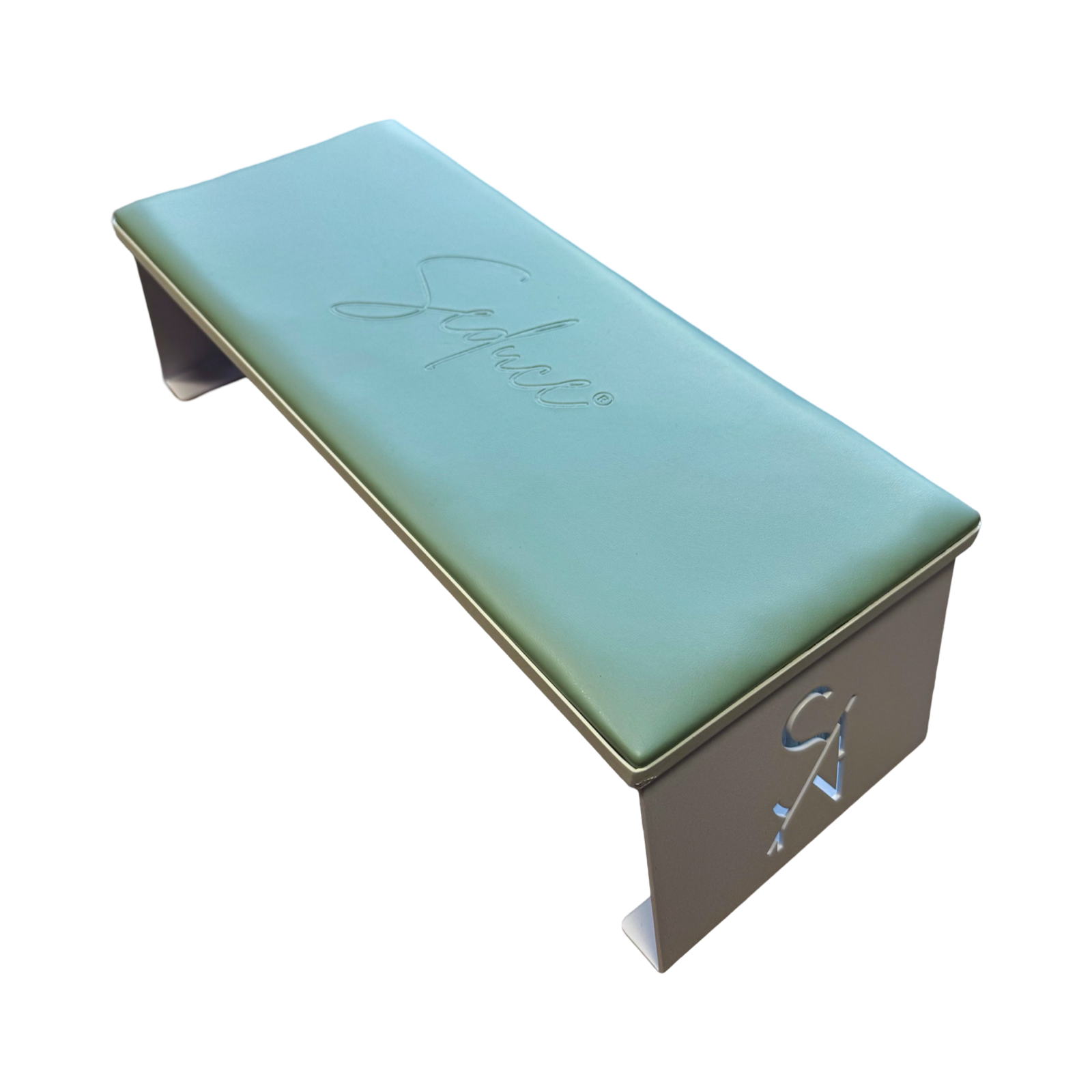 Seduce® witte armsteun met een mintgroene kussen