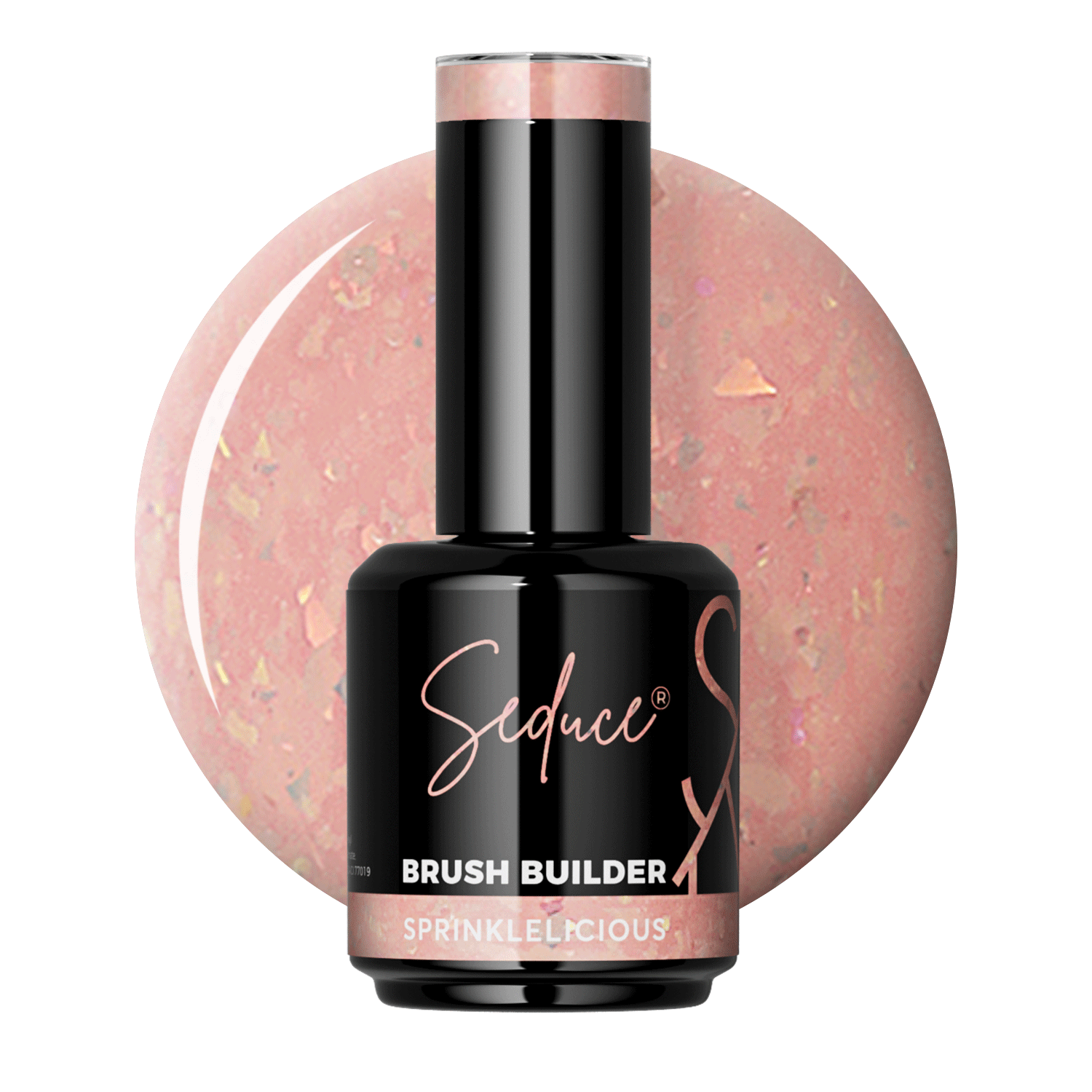 Seduce® Brush builder BIAB nude kleur met oranje ondertoon met flakes/glitters