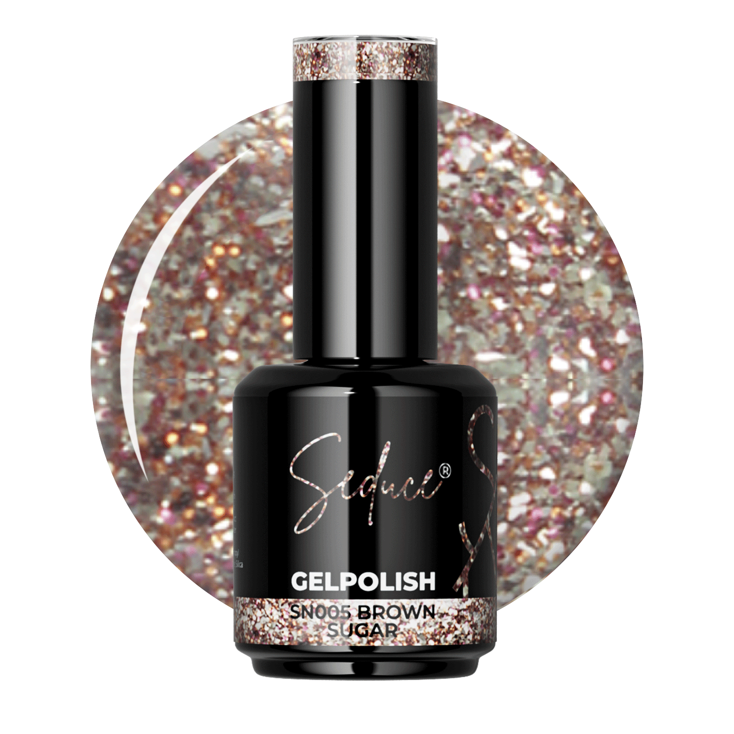 Seduce® bruine glitter gelpolish