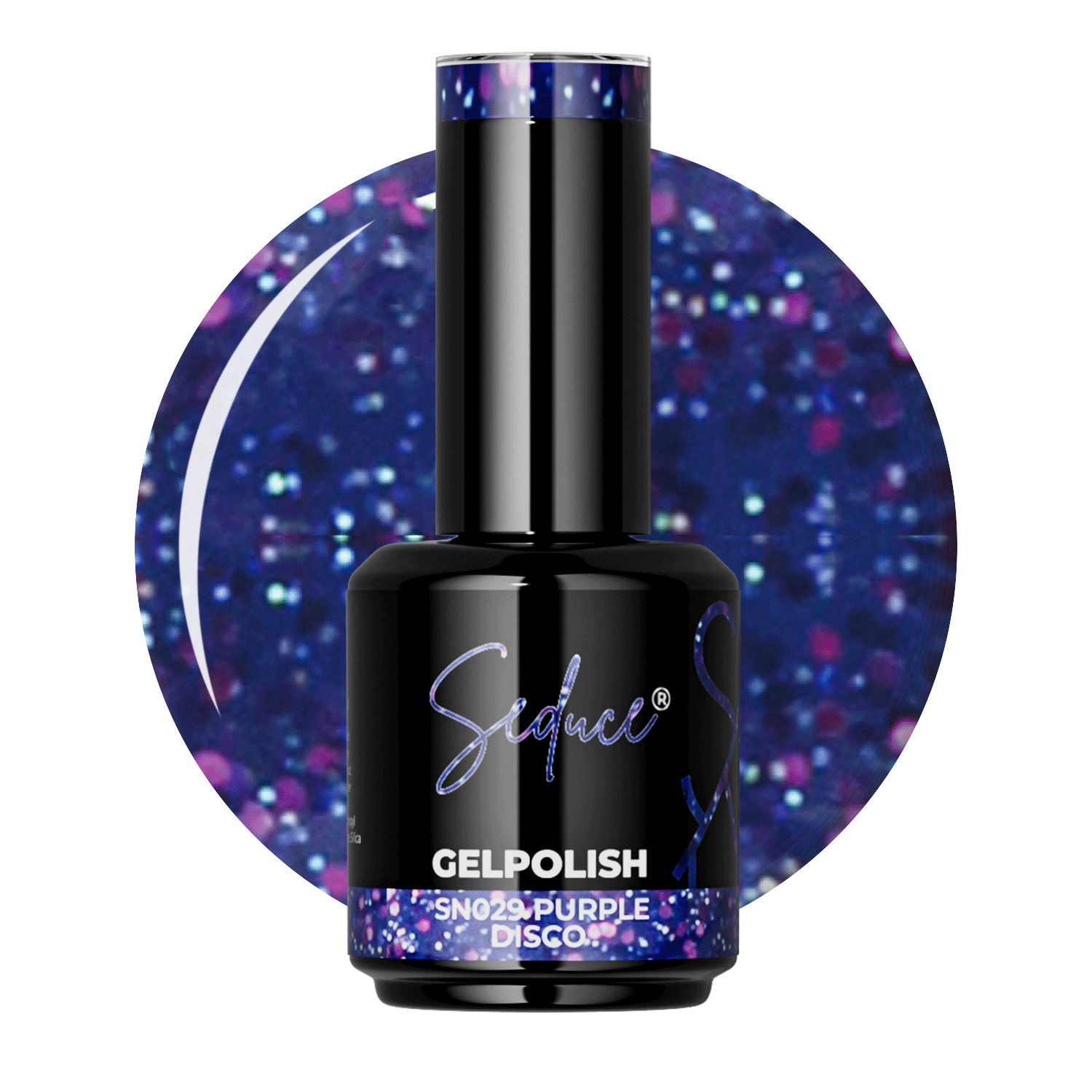 Seduce® paarse glitter gelpolish