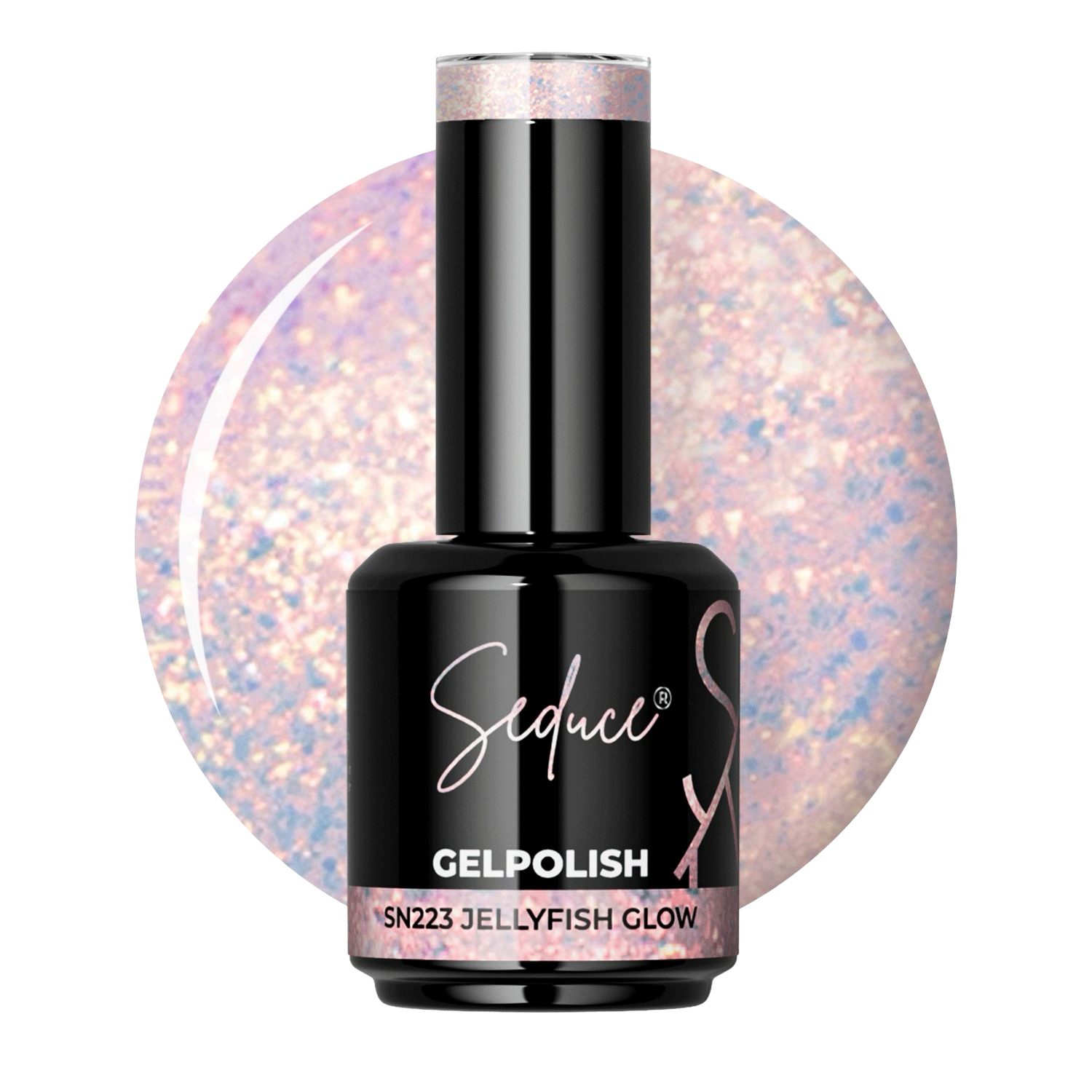 Seduce® gelpolish prachtige oranje/roze shimmer, kan over iedere lak aangebracht worden