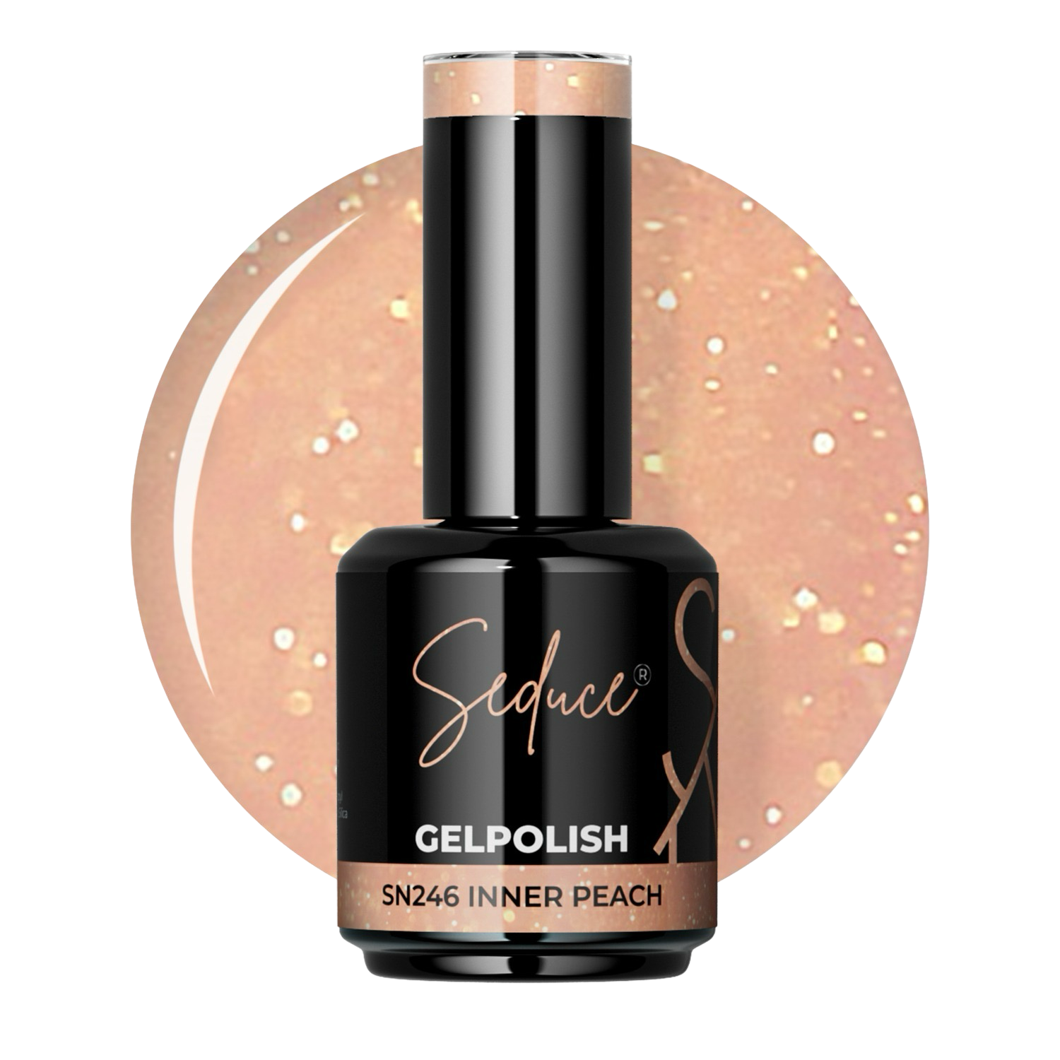 Seduce® Gelpolish nude kleur met een gouden shimmer SN246