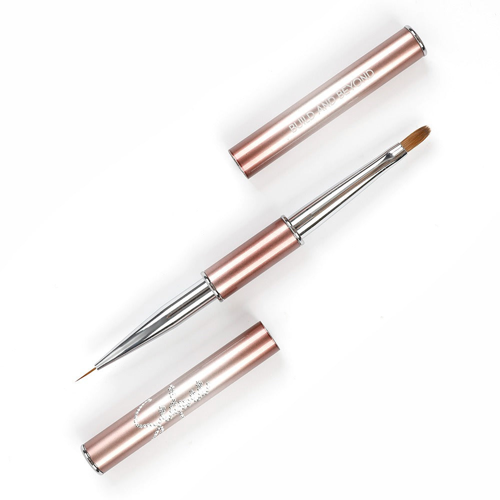 Seduce® penseel voor het aanbrengen van de Build and Beyond hardgel. Twee kanten, breed penseel en een fineliner