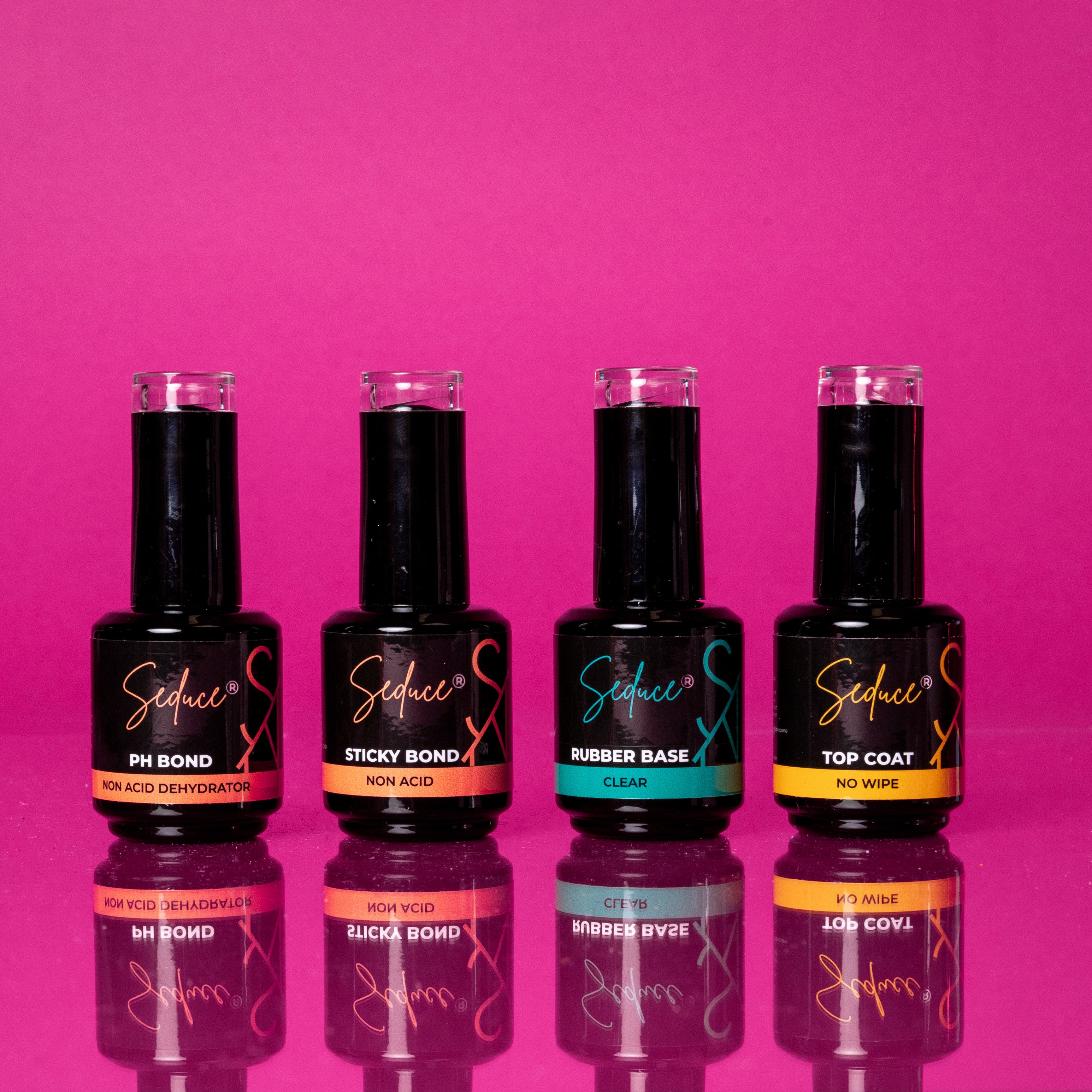 Seduce® startersset met ph bond, sticky bond, rubberbase en top coat