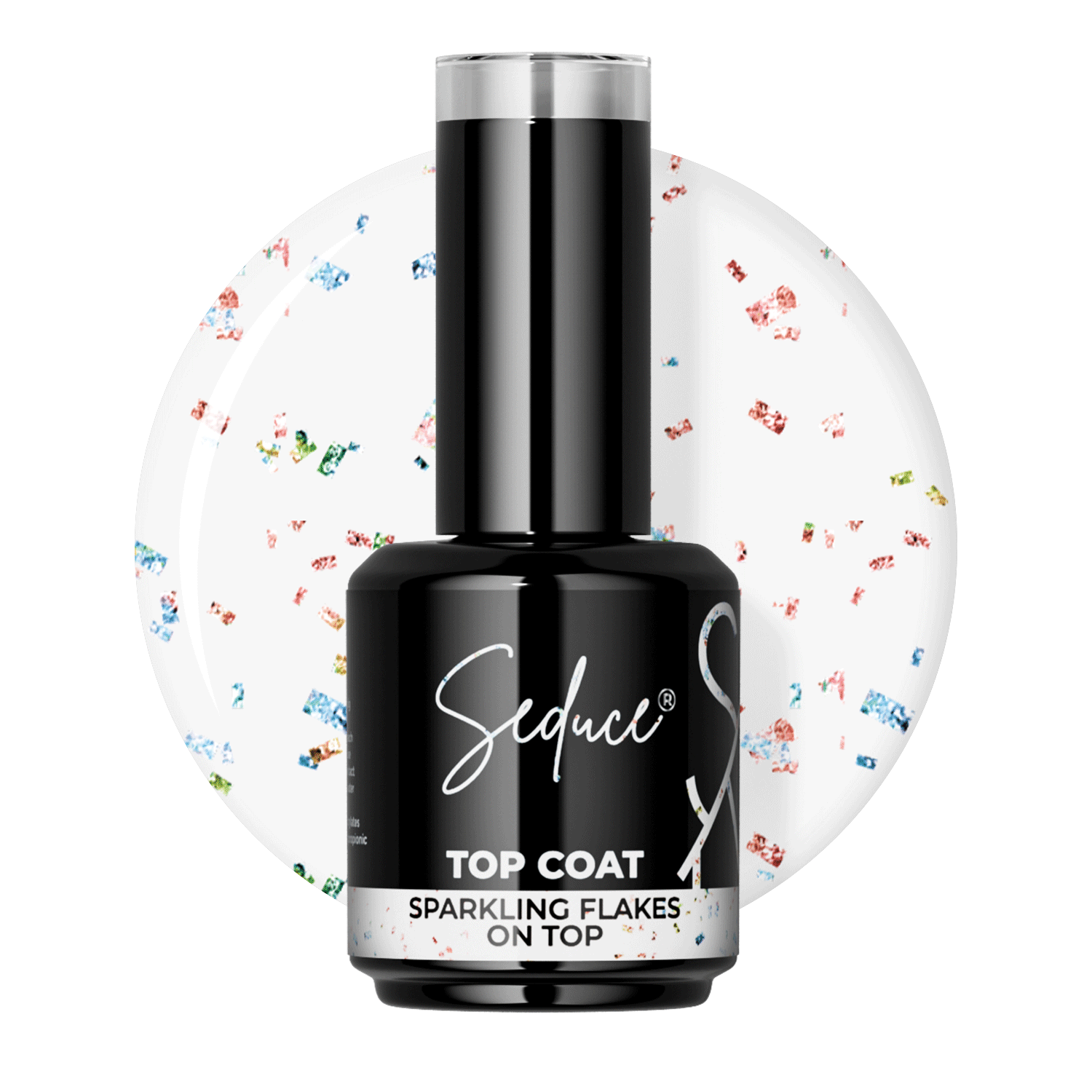 Seduce® no wipe topcoat met verschillende flakes