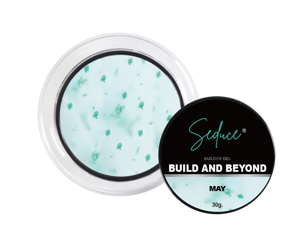Seduce May flower hardgel in milky white met zachte groen turquoise bloemetjes voor zomerse sets