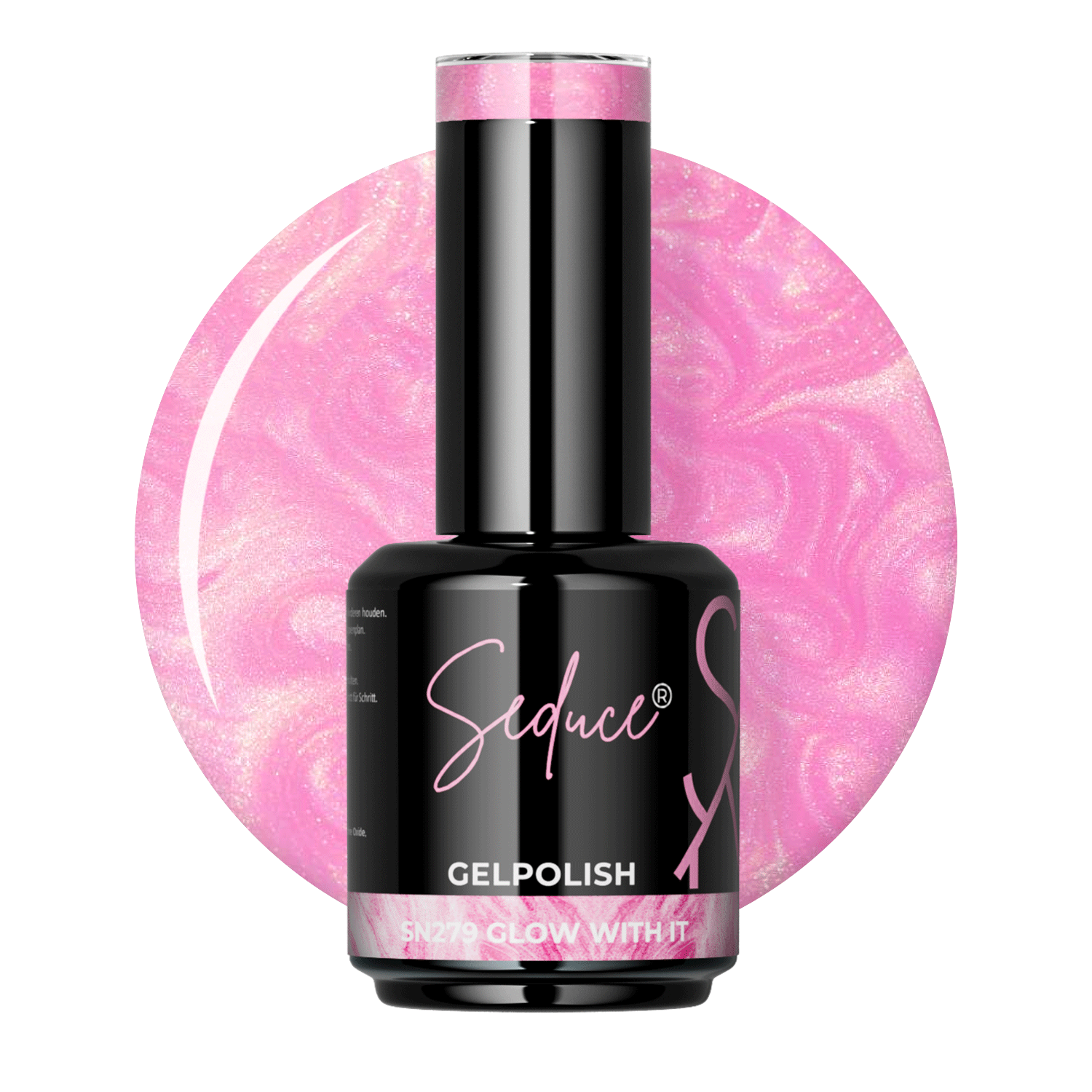 Roze pearl gelpolish colordrop van Seduce® Glow With It SN279 met zachte shimmer en roze gloed