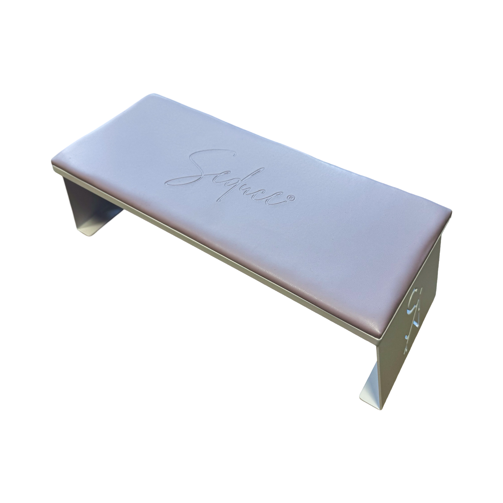 Seduce® witte armsteun met een parelmoer roze kussen