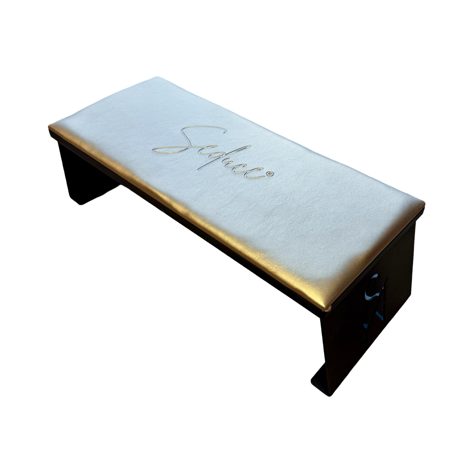 Seduce® een zwarte armsteun met een gouden kussen