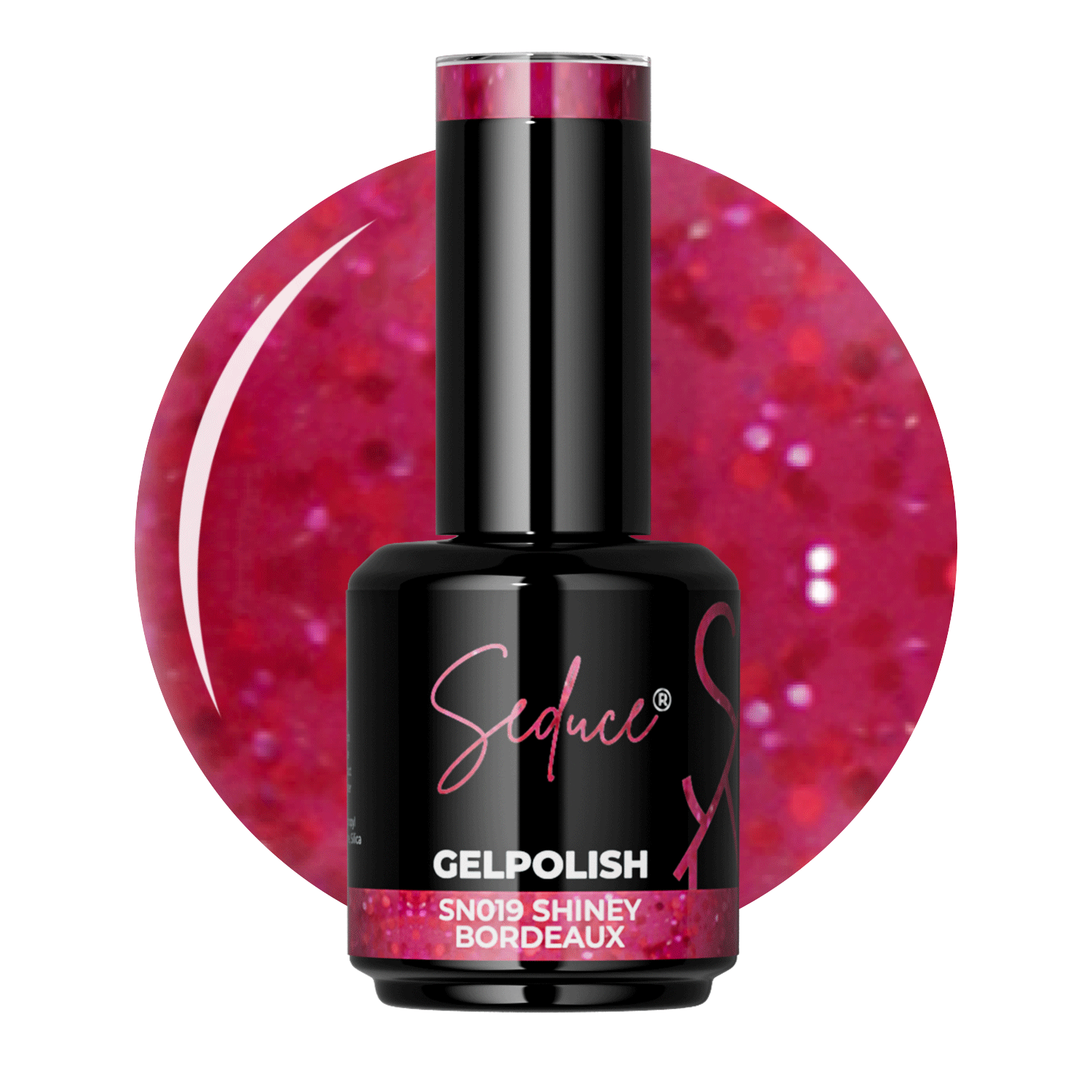 Seduce® bordeaux kleurige gelpolish met glitters