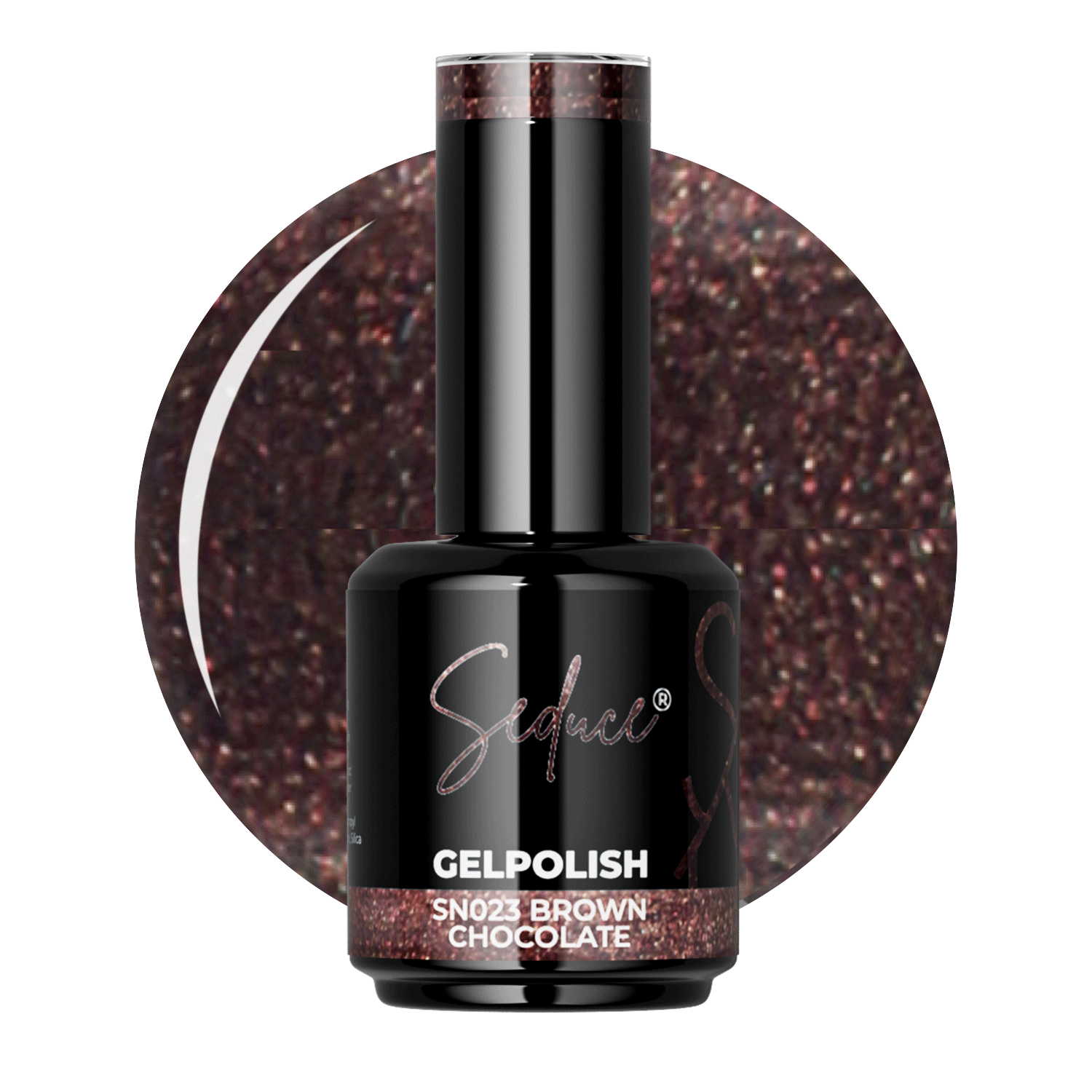 Seduce® donkerbruine gelpolish met glitters
