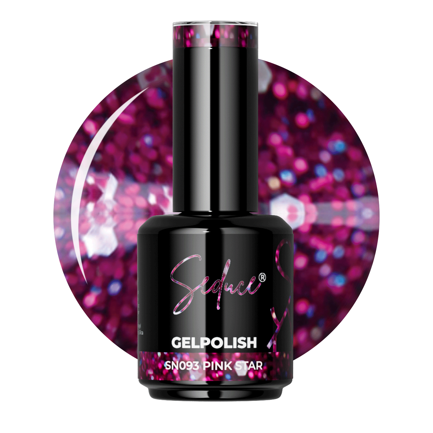 Seduce® gelpolish donkerroze glitter