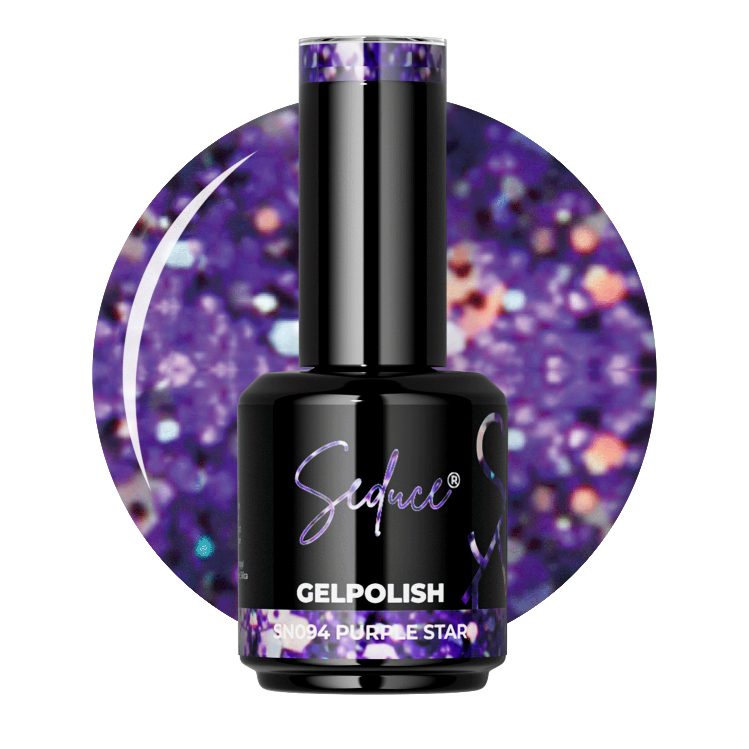 Seduce® gelpolish donkerpaarse glitter