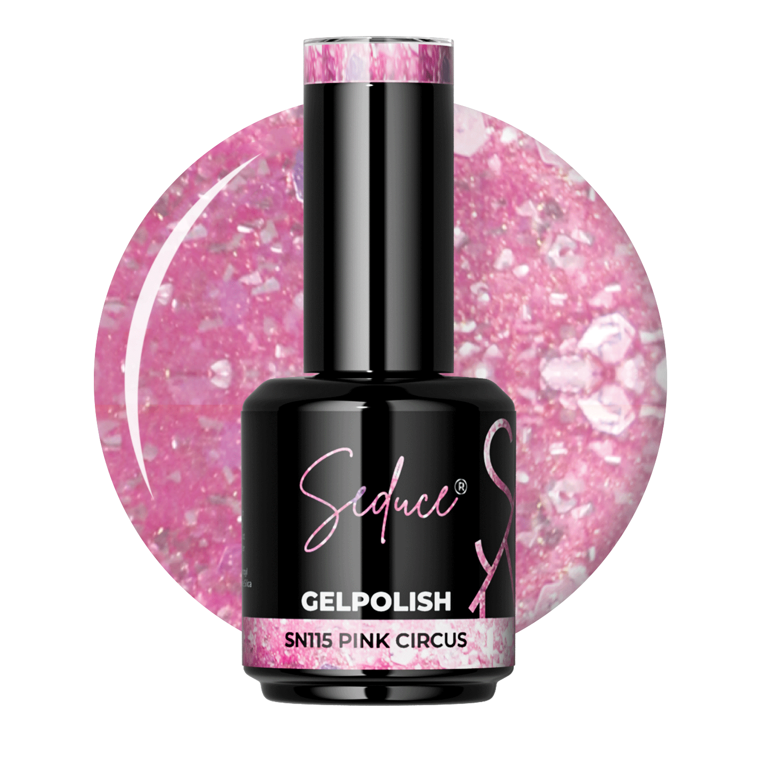 Seduce® gelpolish lichtroze kleur met glitters