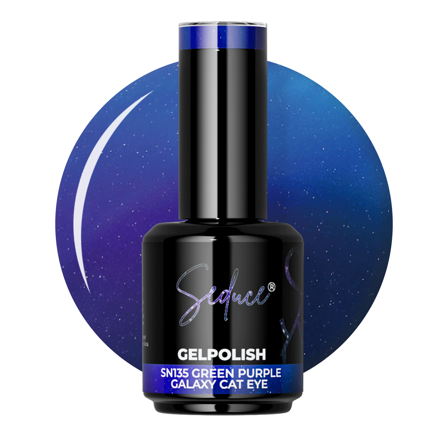 Seduce® gelpolish groen met paarse cat eye 