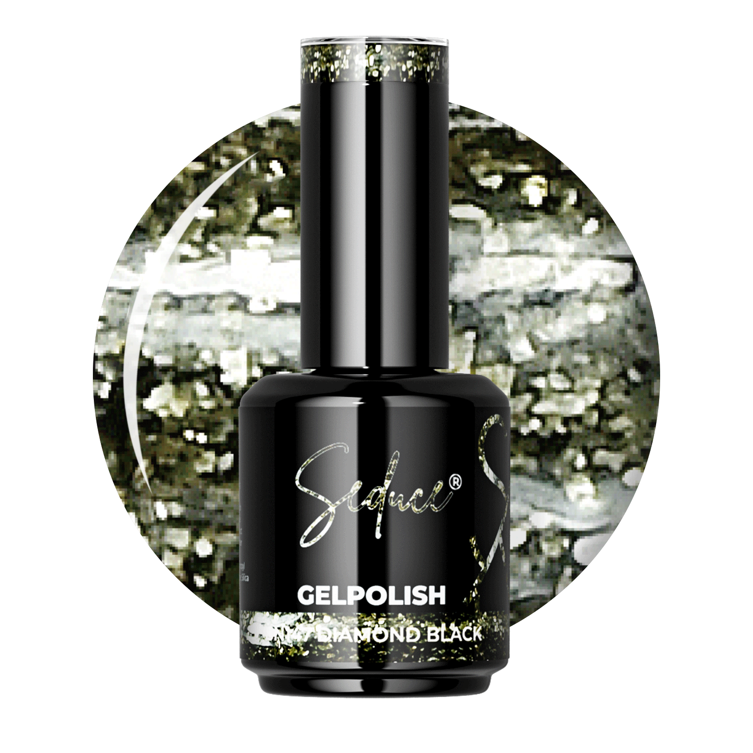Seduce® gelpolish zwarte glitterlak