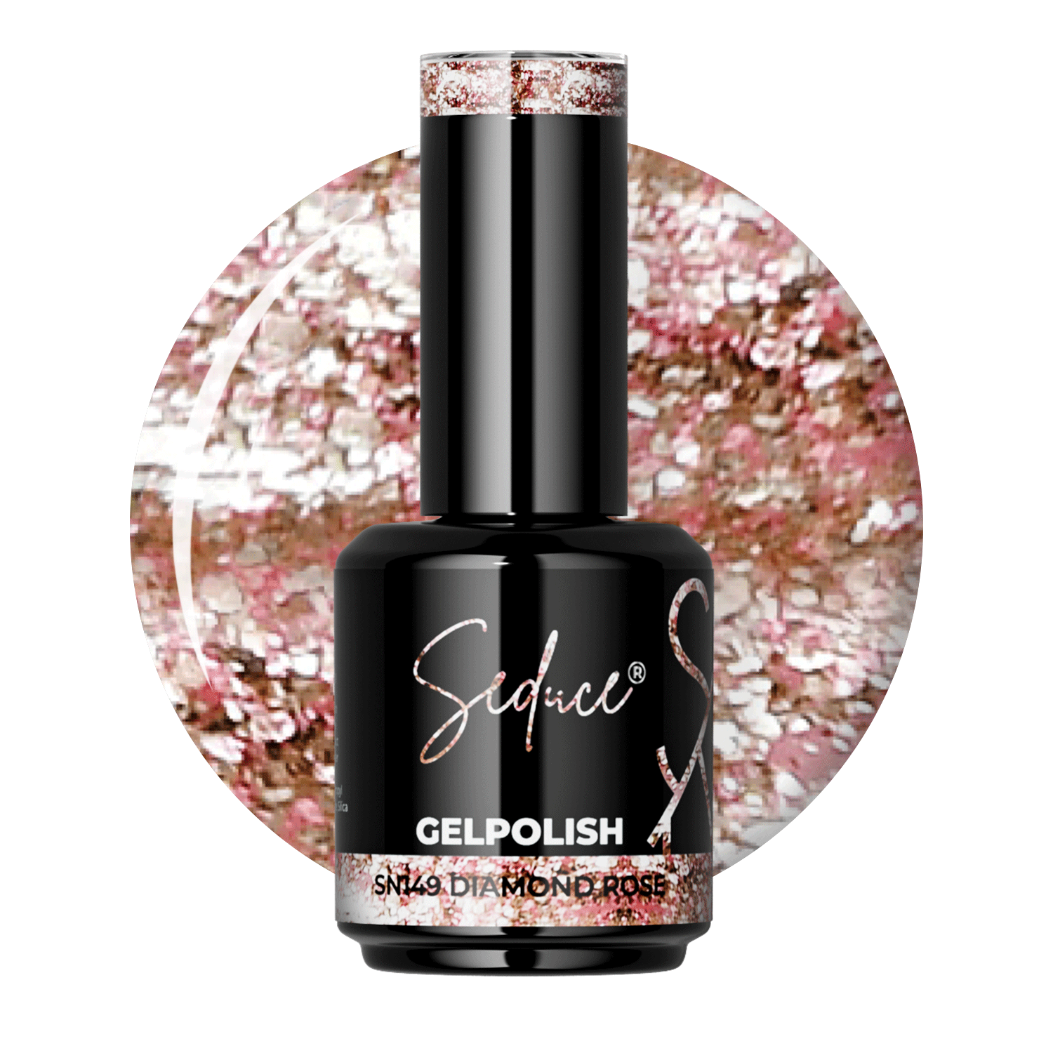 Seduce® gelpolish rose kleur met glitters