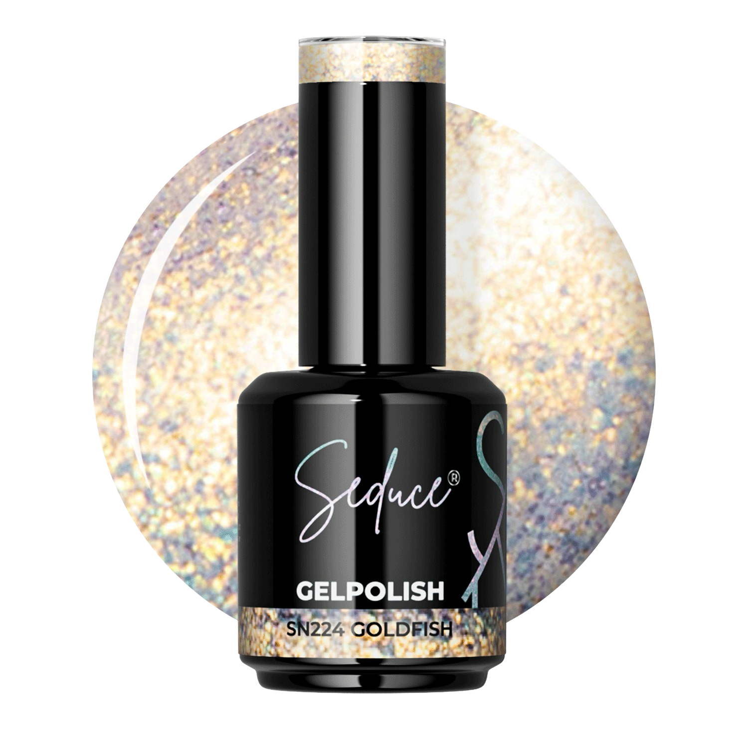 Seduce® gelpolish sn224 prachtige gouden transparante lak, kan over elke kleur aangebracht worden