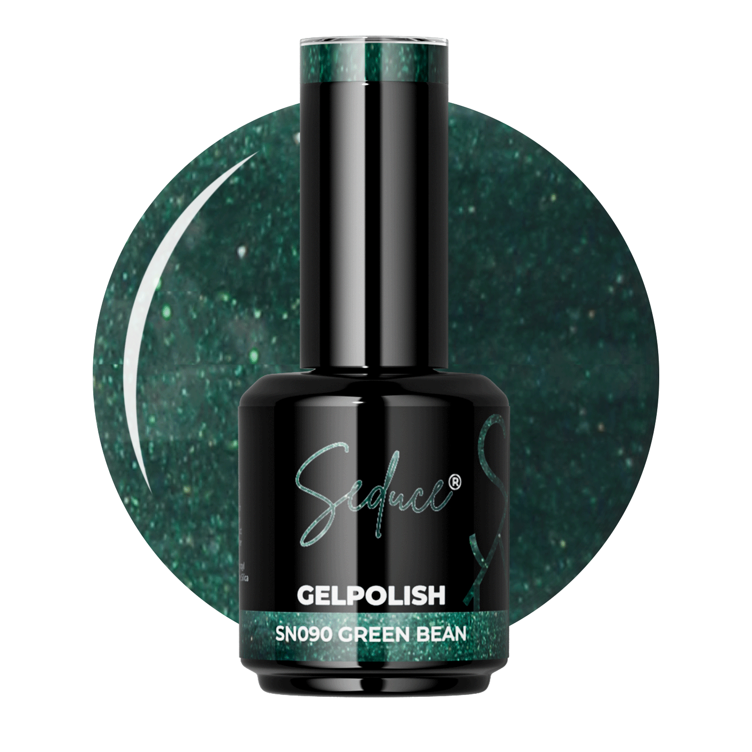 Seduce® gelpolish donkergroene kleur met een shimmer