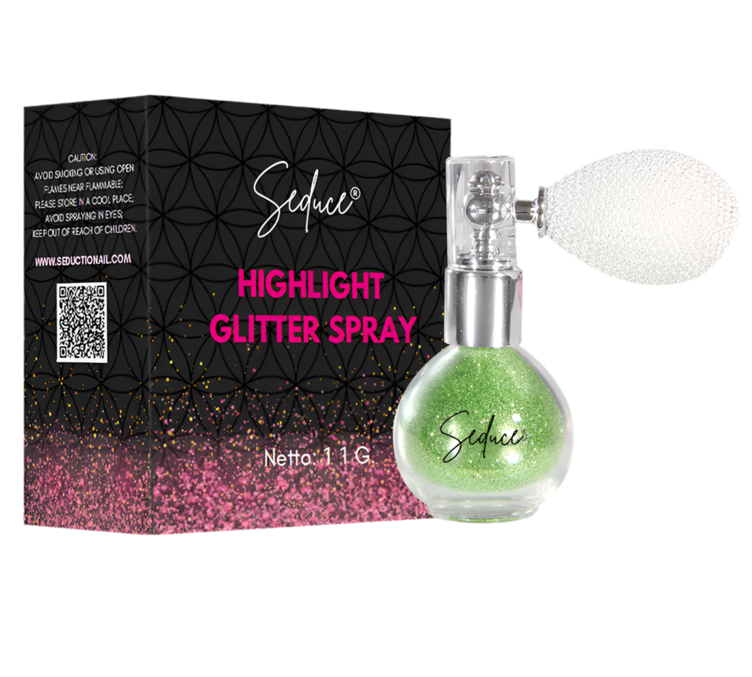 Seduce® highlight glitter sprak in de kleur light green voor een glitter uitloopt, full glitter of een inlay