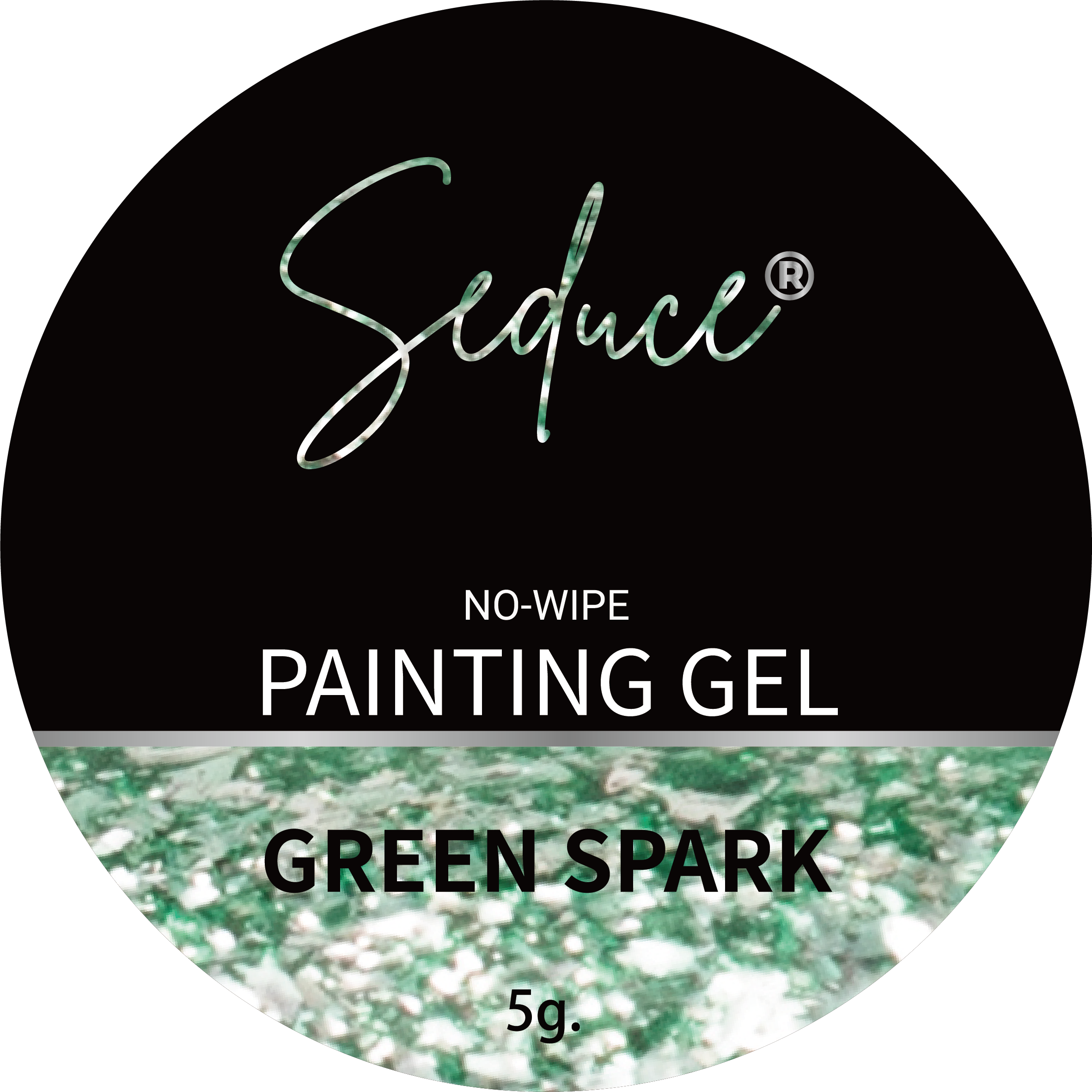 Seduce® No wipe painting gel in de kleur Green spark