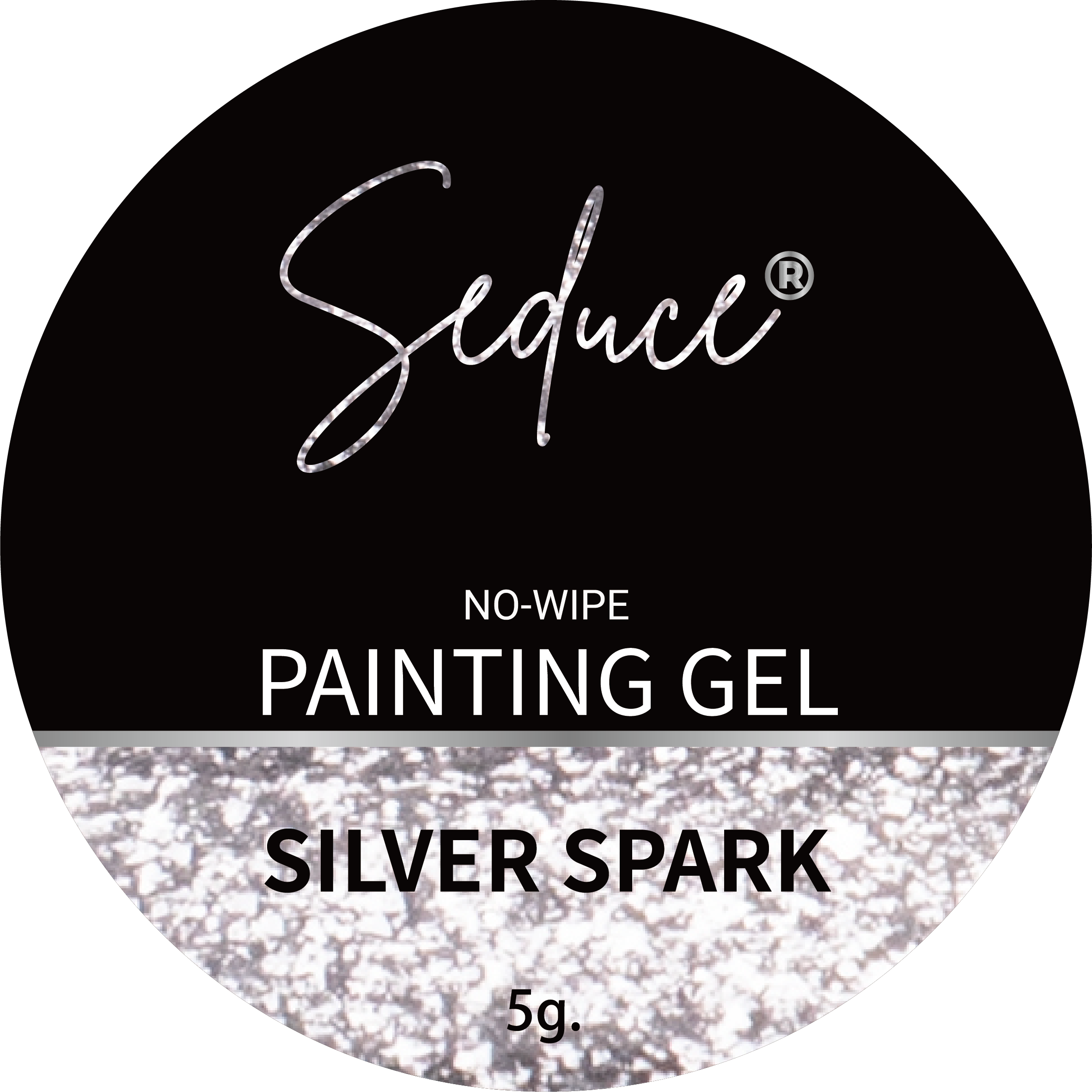 Seduce® No wipe painting gel in de kleur Silver spark