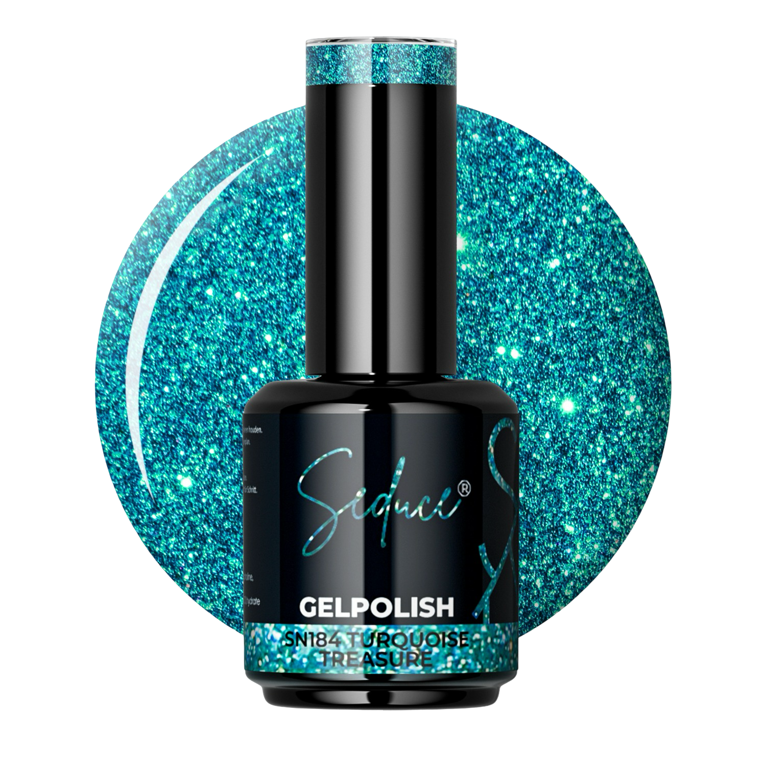 Seduce® Gelpolish in de kleur blauw/groen met glitters