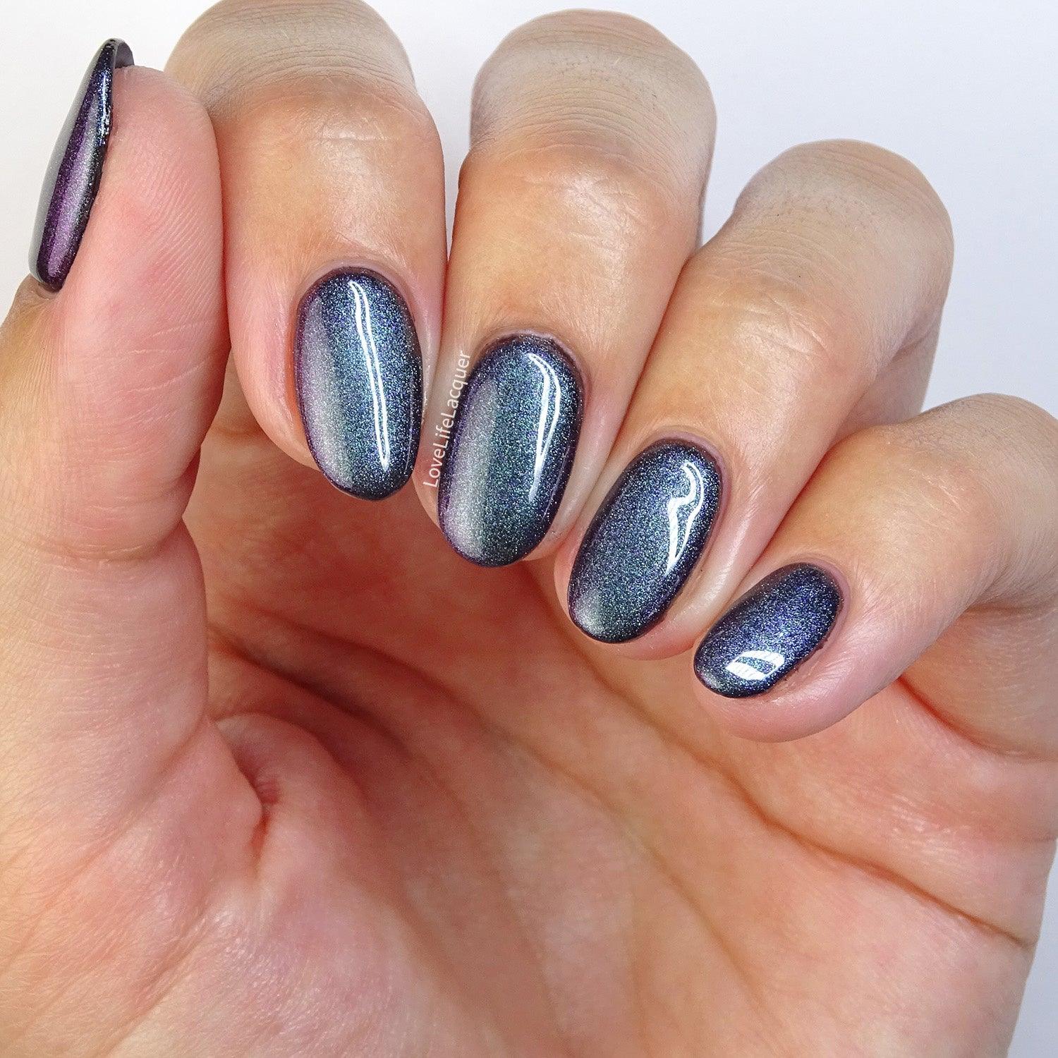 SN139 8D Purple/blue galaxy cat eye - Seductionail